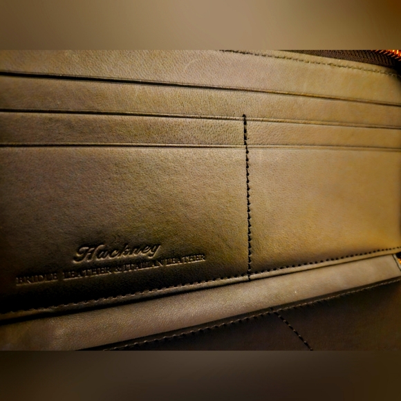 Fine Hackney Bridle & Italian Leather Zip Around Long Black Wallet - Picture 1 of 6